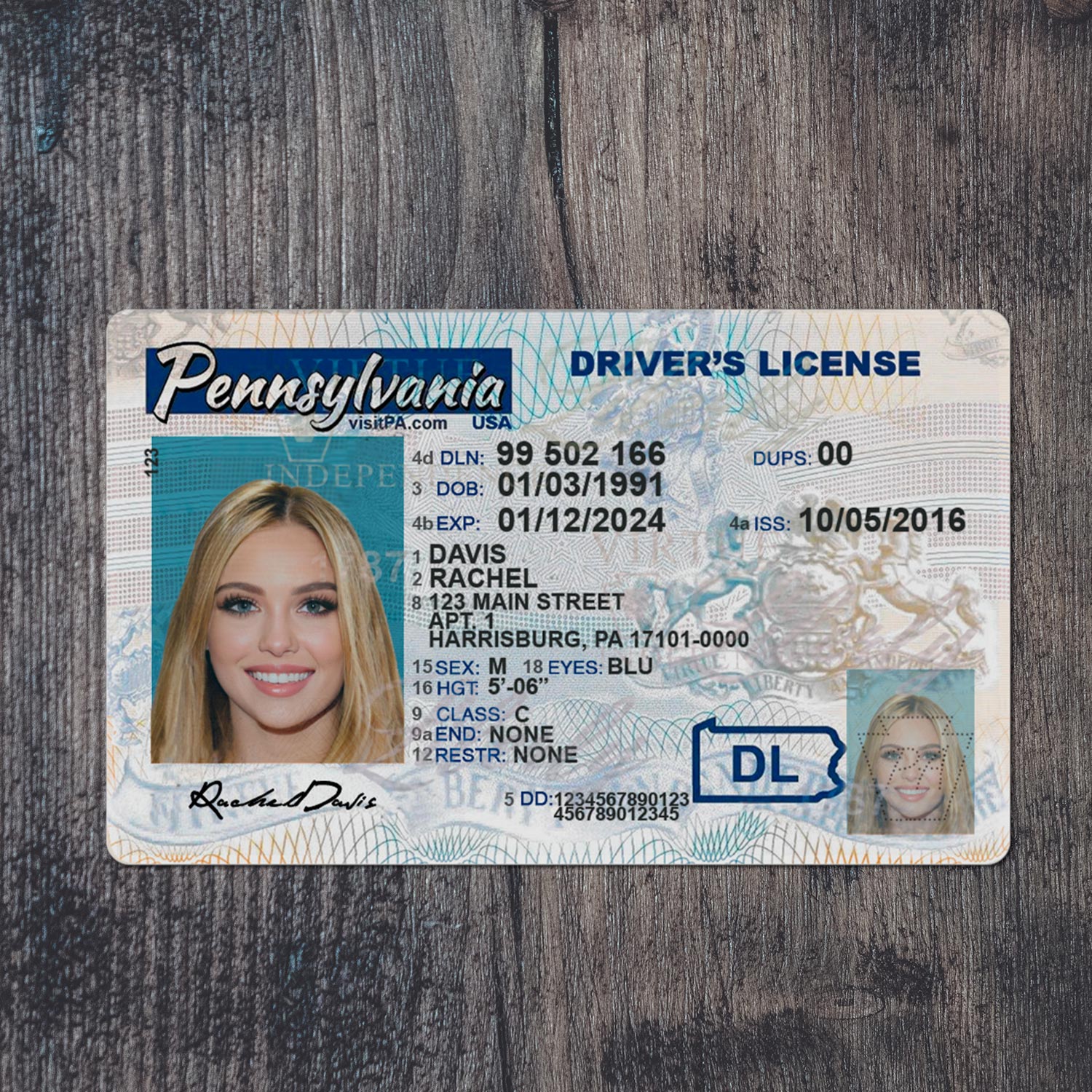 Pennsylvania DL PSD Template