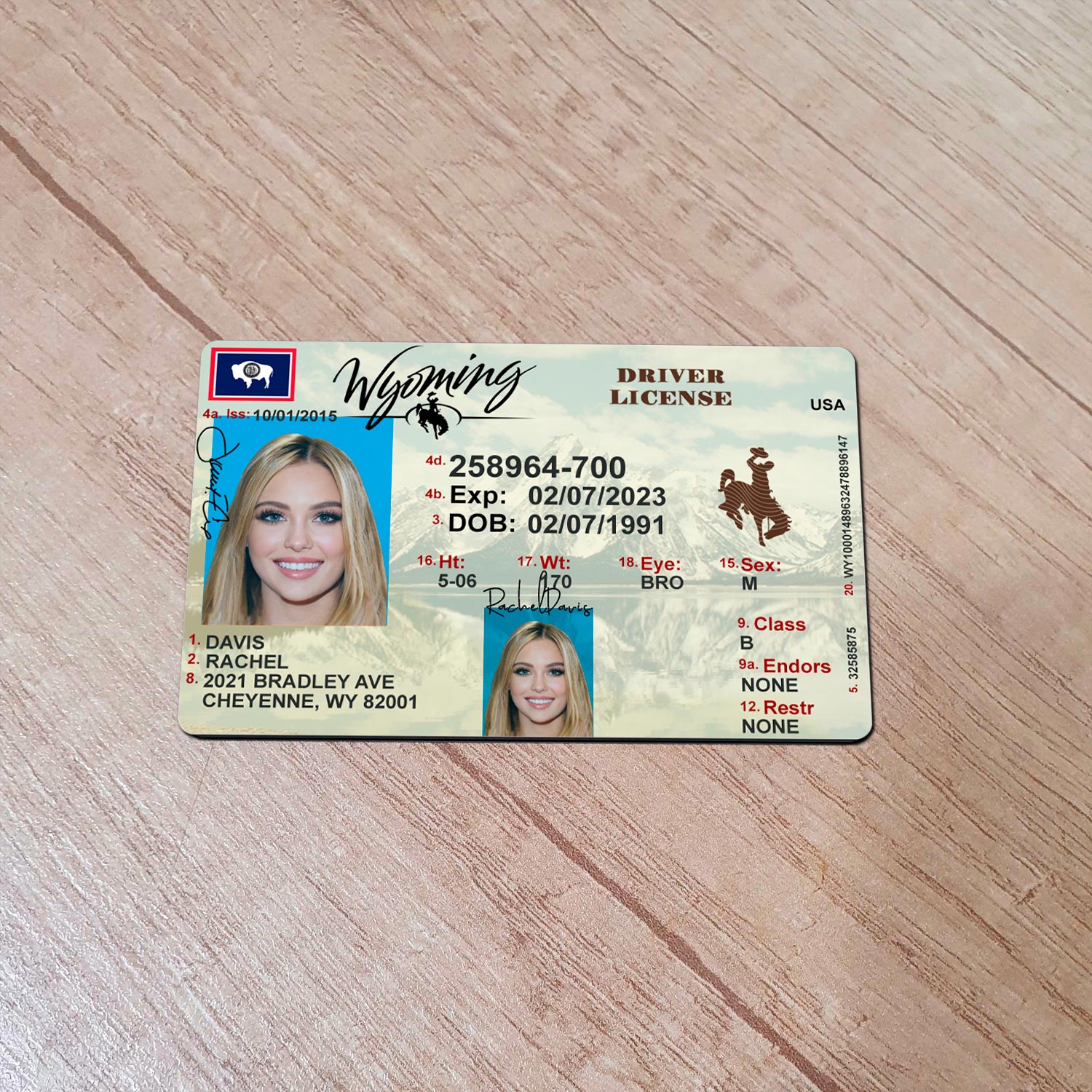 Wyoming DL PSD Template
