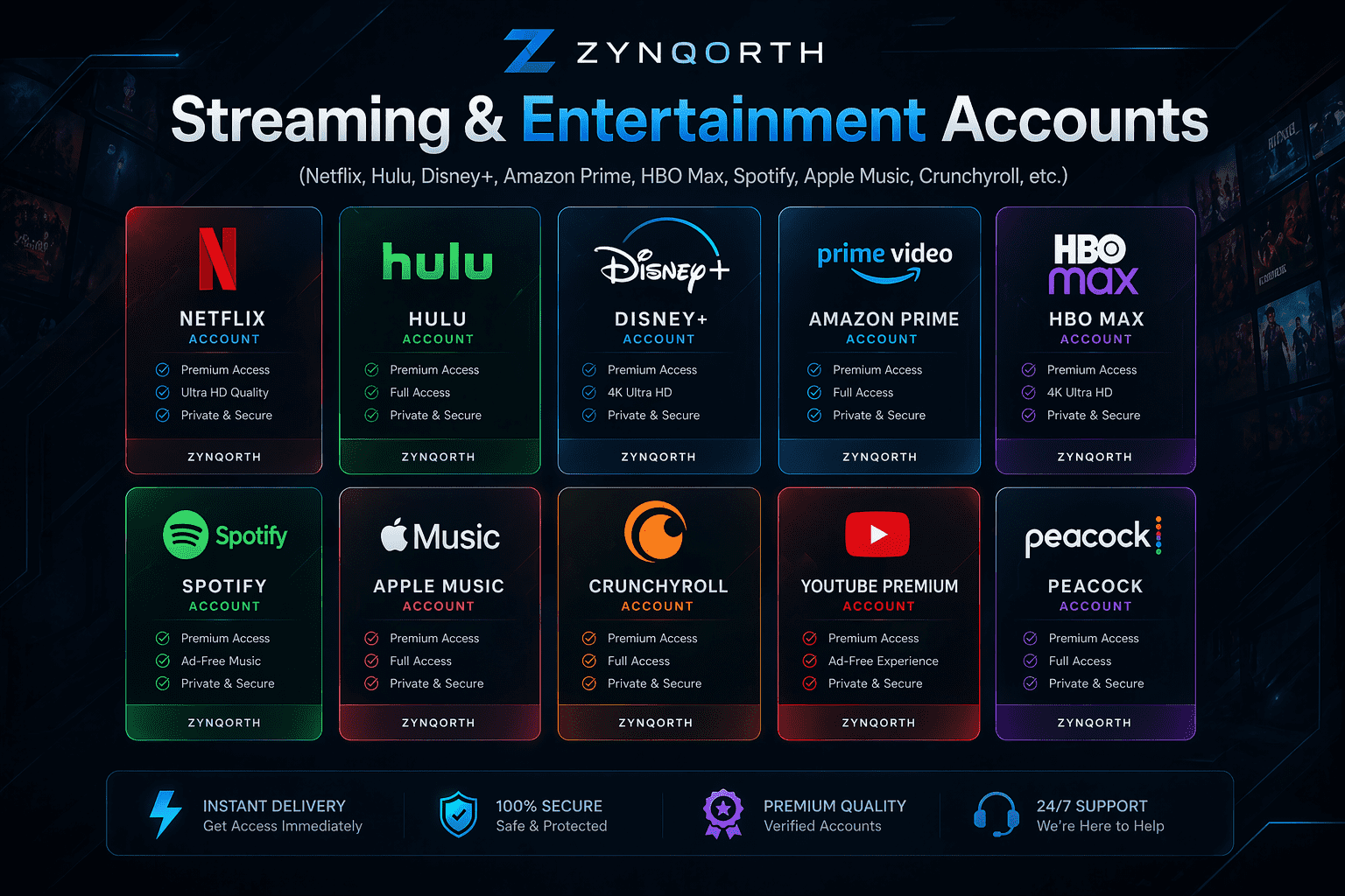 Streaming & Entertainment Accounts